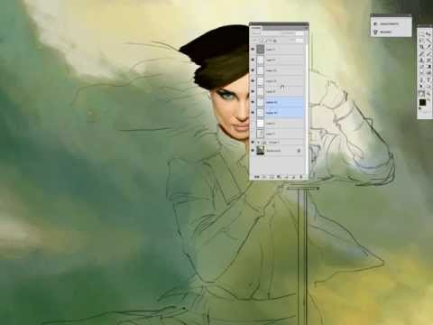 painting a female face in photoshop