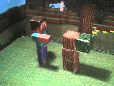 Nizbetto - Minecraft papercraft stop motion adventure - Episode 1 - Spawning