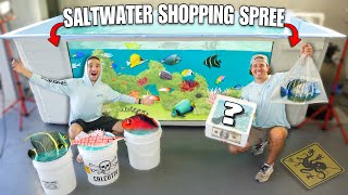 Aquarium FISH SHOPPING SPREE Challenge for My Giant SALTWATER POND!