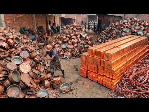 Incredible Process of Recycling Old Copper Pots to Make New Copper Wire | Pakistan Factory