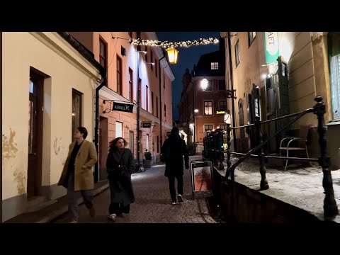 Sweden Walks: Uppsala. Fyrisån to central station on a winter night 