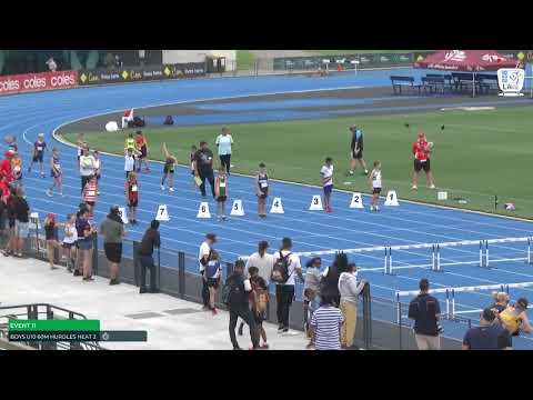 U10 Boys 60m Hurdles Heat 2: 2022 Commonwealth Bank State Combined Events Championships - Saturday