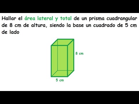 Área lateral y total de prisma cuadrangular
