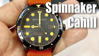 Cahill black and orange 43mm automatic dive watch by Spinnaker SP-5033-03 review