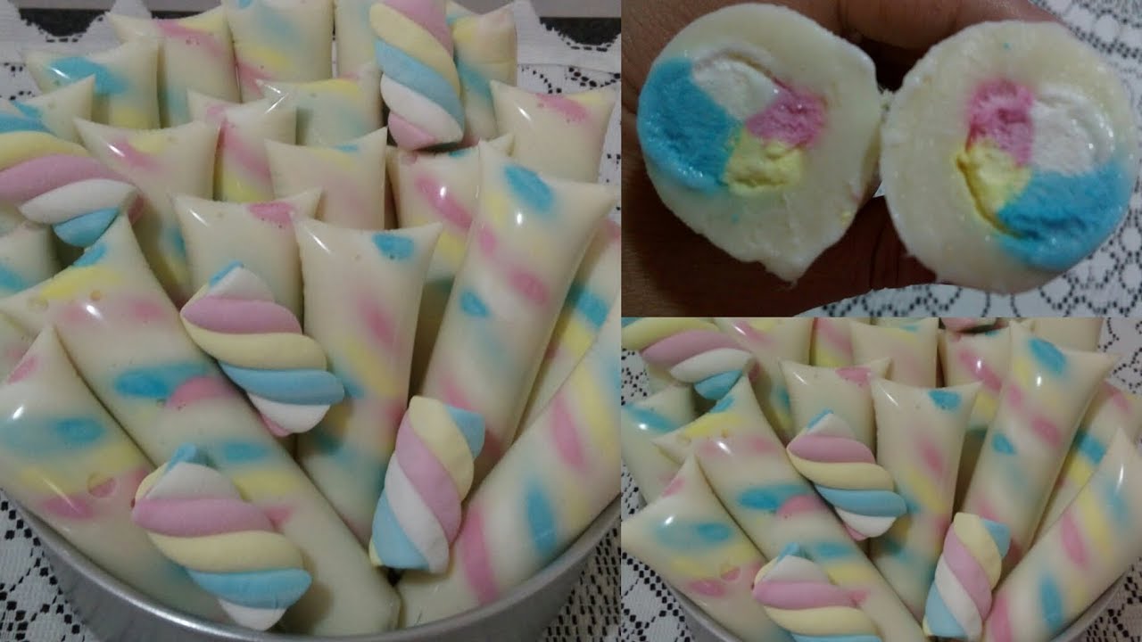 GELADINHO GOURMET DE MARSHMALLOW, GELADINHO UNICÓRNIO, SACOLÉ UNICÓRNIO