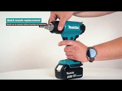Makita karšto oro fenas DHG180Z LXT 18V, 550C°, 200 l/min, be akumuliatorių ir kroviklio video