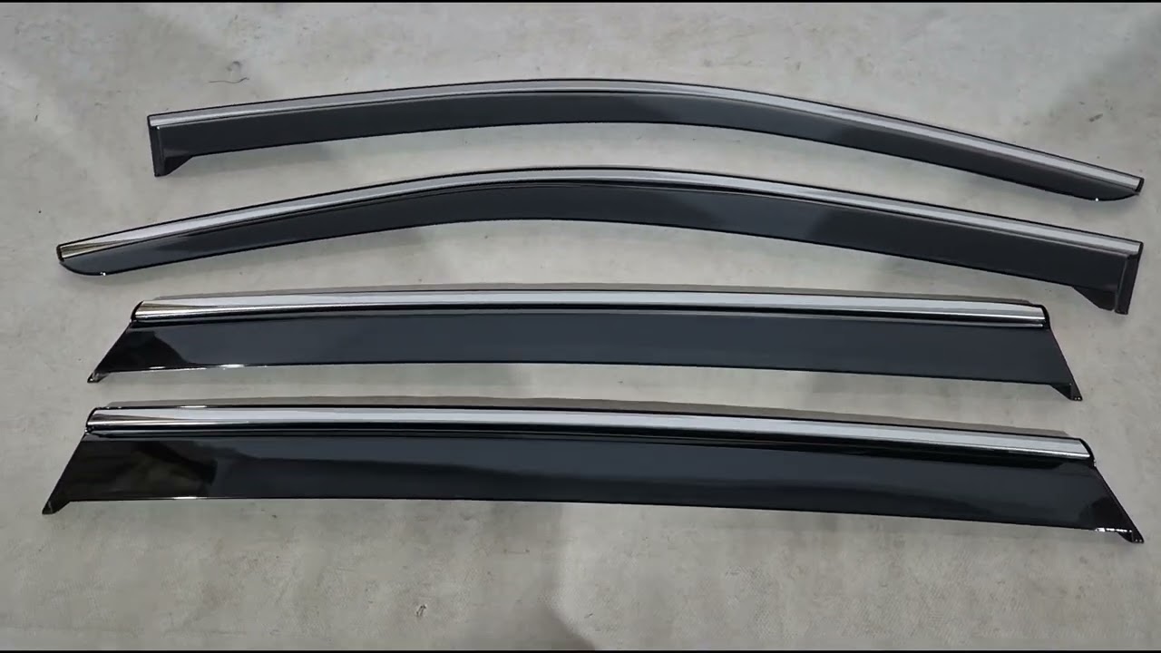 Volkswagen Tiguan 2023– Vetrni deflektorji oken s kromirano letvijo Niken Luxury (4 kosi) Video 1