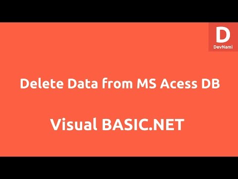 Delete Data from VB net to MS Access Database Table