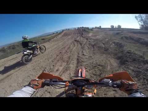 Track in sand and holes