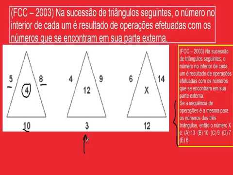 Questões comentadas da FCC Fundação Carlos Chagas Problemas resolvidos Raciocínio Lógico Matemático