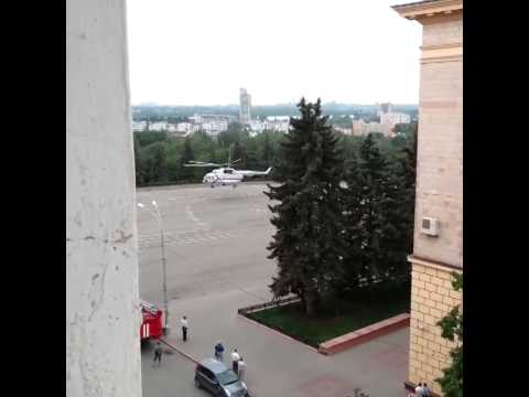На Соборной площади Липецка приземлился правительственный вертолёт