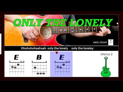 ONLY THE LONELY - Roy Orbison - Guitar play along with chords & lyrics