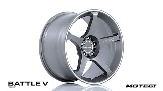 18" Motegi Racing MR159 Battle V Gunzilla With Machined Lip Stripe Alloy Wheels