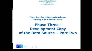 Mike's Mobile Library - Connect Data to the PowerApps Application