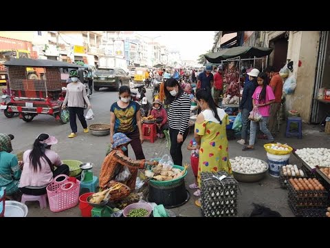 Phsar Phoum Russey In Phnom Penh - Walk Around Cambodian Market With My Boy