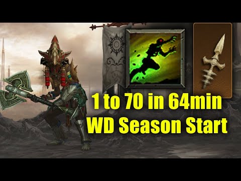 WD Season Start Leveling Practice 1-70 in 64min (Scrimshaw Zombie Charger Run)
