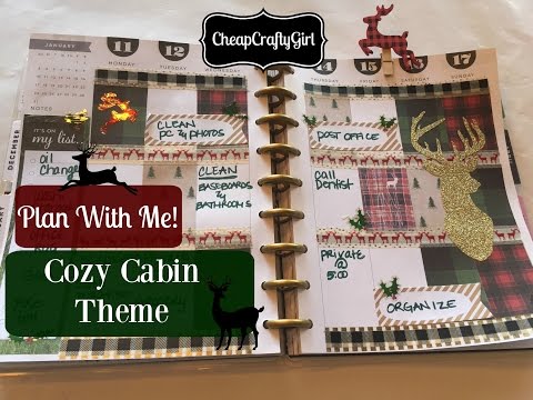 Plan With Me! The Happy Planner | Cozy Cabin Theme + DIY INSERTS! Video