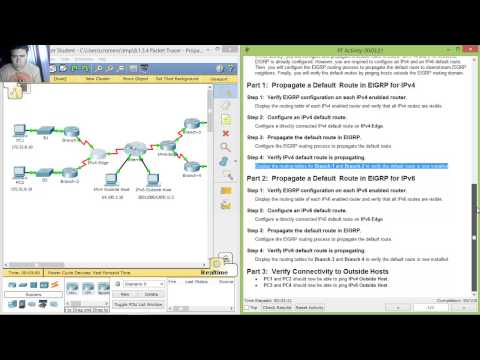 7.1.2.4 - 8.1.3.4 Packet Tracer - Propagating a Default Route in EIGRP for IPv4 and IPv6