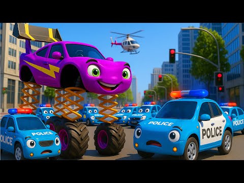 Shark Car vs Police Team 🦈🚓 | Rescue Cars Cartoon Adventure
