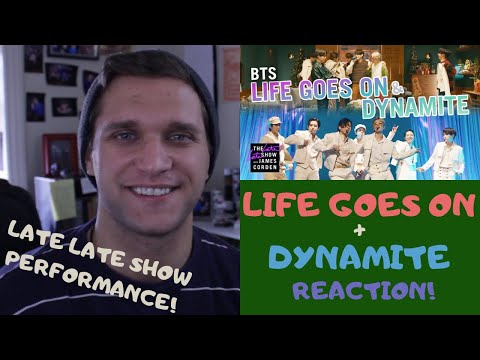 Actor and Filmmaker REACTION to LIFE GOES ON & DYNAMITE - LIVE on THE LATE LATE SHOW!