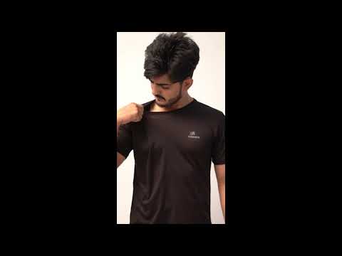 Men Black Sports T Shirt