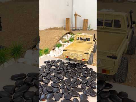 Heavy Black Stone Deliver Challenge | TOYOTA Land Cruiser MN82 RC #rccar #automobile #viral #shorts