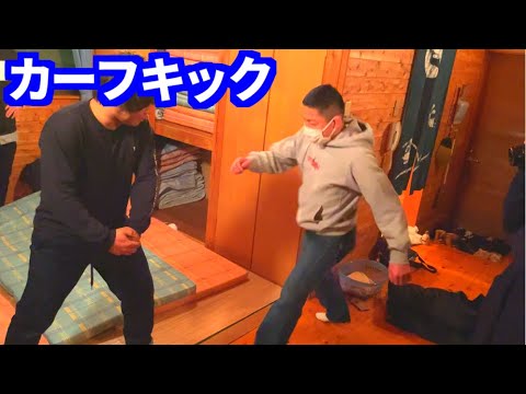 堀口さんに、企画でやった中で一番強いカーフキックお願いしますと言ったら・・・