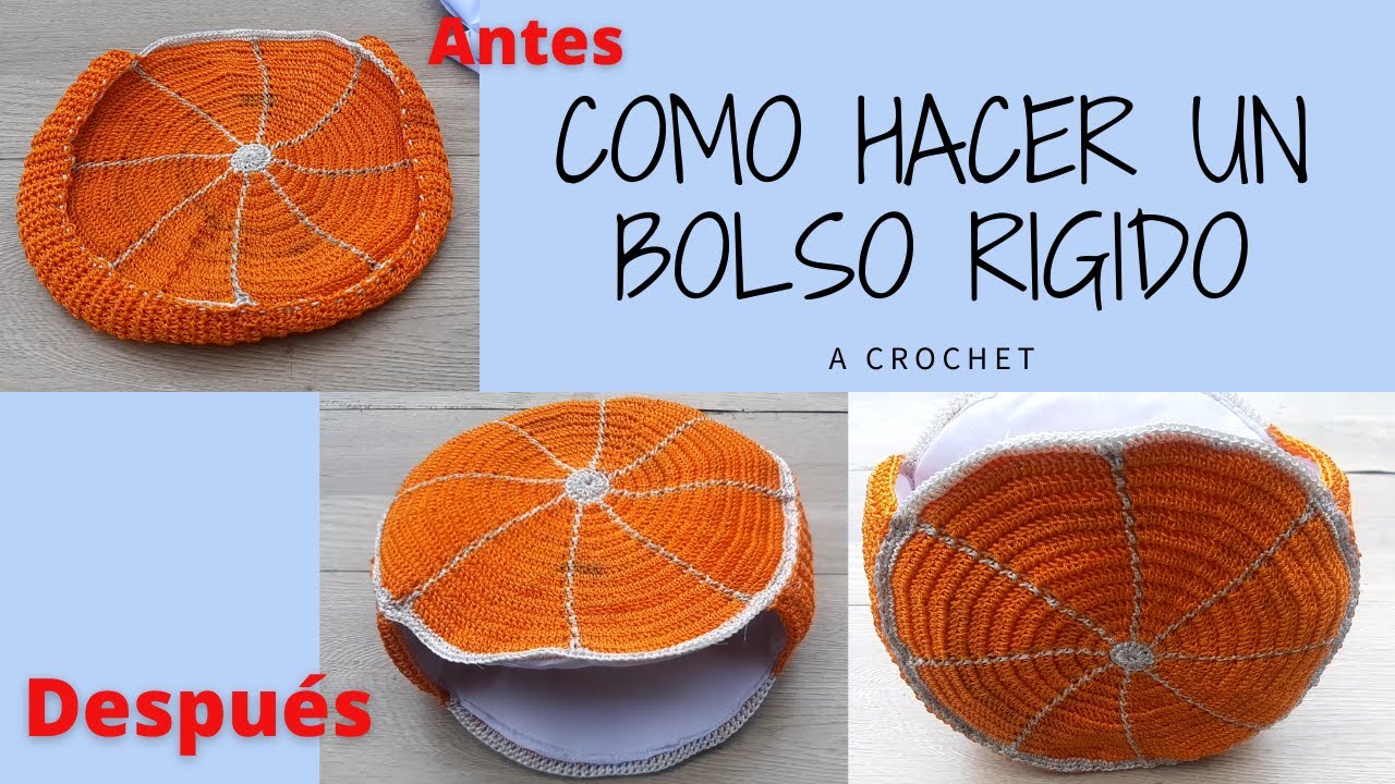 Cómo hacer bolso rígido a crochet | Dar rigidez a un bolso tejido | Bolso tejido a crochet rígido