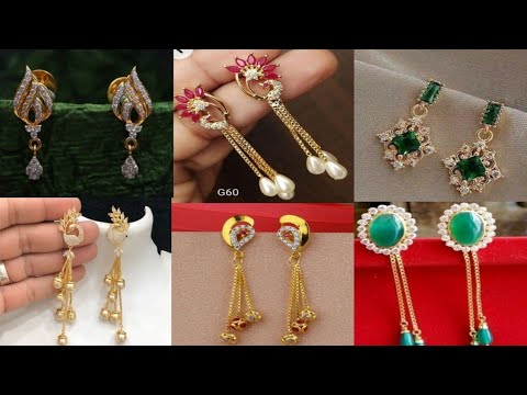 daily wear gold drop earrings models#latest earring models