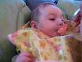 Lily Eating First Food