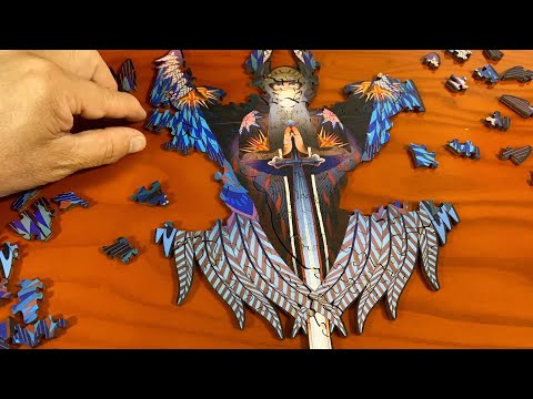 Timelapse of Wooden Jigsaw Puzzles Angel, Unique and Animal Shaped Pieces, 200 pcs