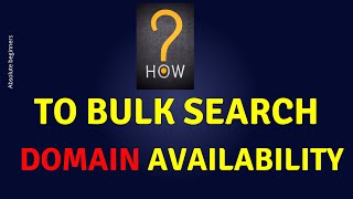 how to bulk check domain availability (GoDaddy)