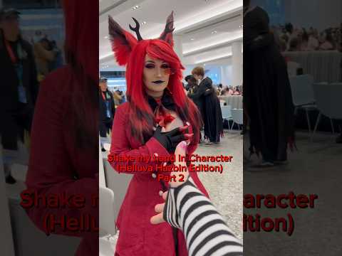 Shake my hand in character (helluva/hazbin edition part 2) #helluvaboss #hazbinhotel #lvlupexpo