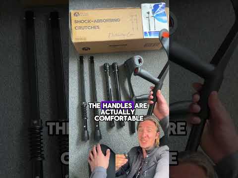 Shock Absorbing Suspension Crutches (Pair) | Fully Height Adjustable Forearm Crutches | Soft Touch Handles | Anti-Slip Rubber Tips