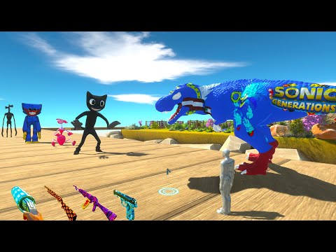 FPS AVATAR SONIC T-REX RESCUE MISSION DEATH RUN - Animal Revolt Battle Simulator