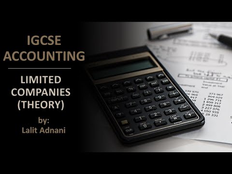 Accounting for IGCSE - Video 35 - Limited companies (Part 1) - Theory