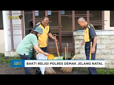 POLRES DEMAK KERAHKAN PERSONEL BERSIHKAN GEREJA DAN STERILISASI MENJELANG NATAL