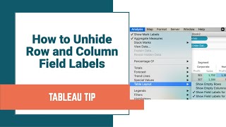 How to Unhide Row & Column Field Labels
