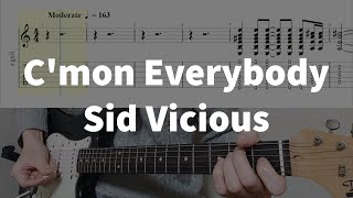 C&#39;mon Everybody - Sid Vicious(Sex Pistols) | guitar tab easy
