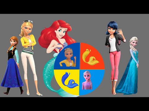 Frozen: Elsa Anna, Miraculous Ladybug Chloe Glow Up: Into Mermaids- Disney Princesses Transformation