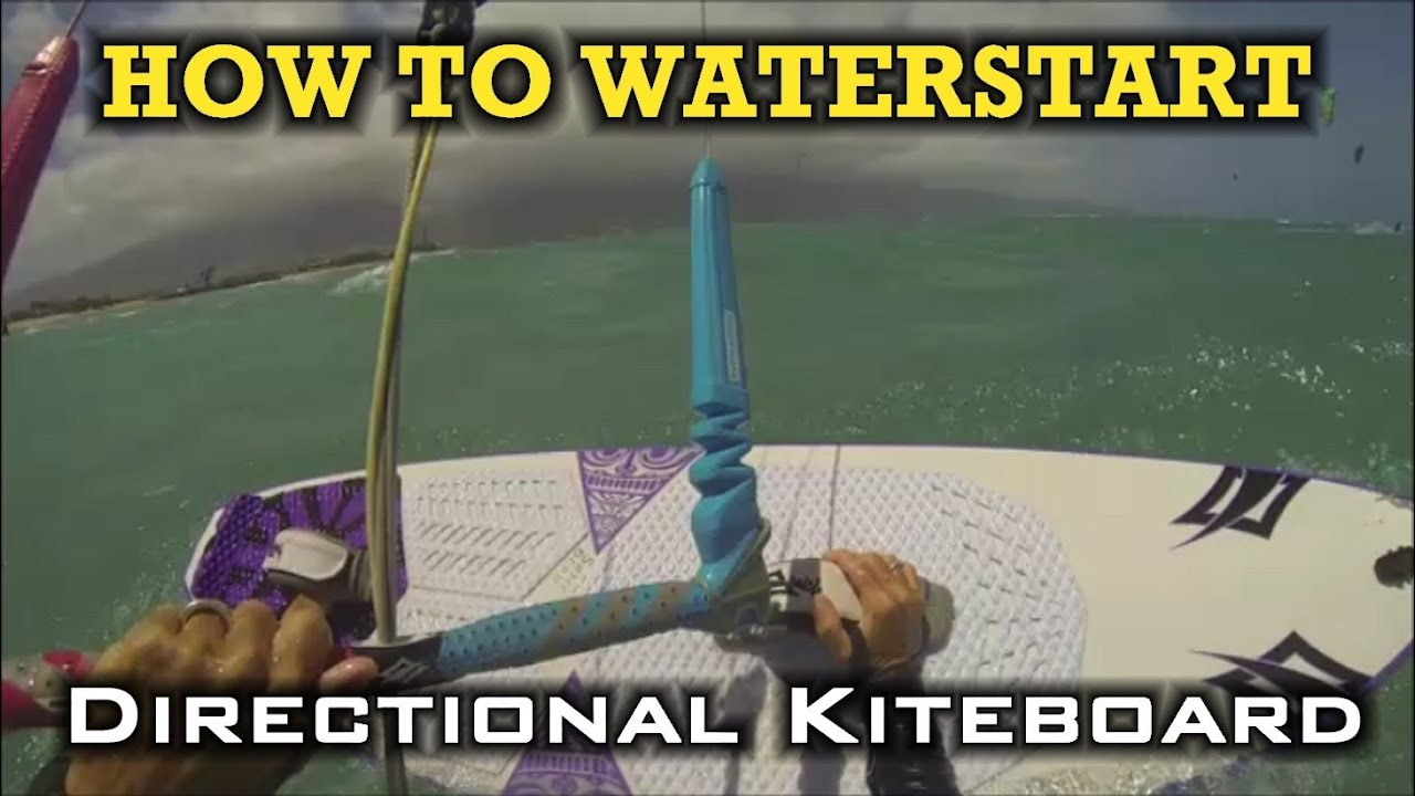 Relaunch a kite and waterstart a kiteboarding directional board, with Suzie Dorn