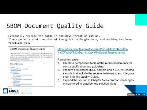 OpenChain SBOM Study Group - Monthly Meeting - 2025-09-24