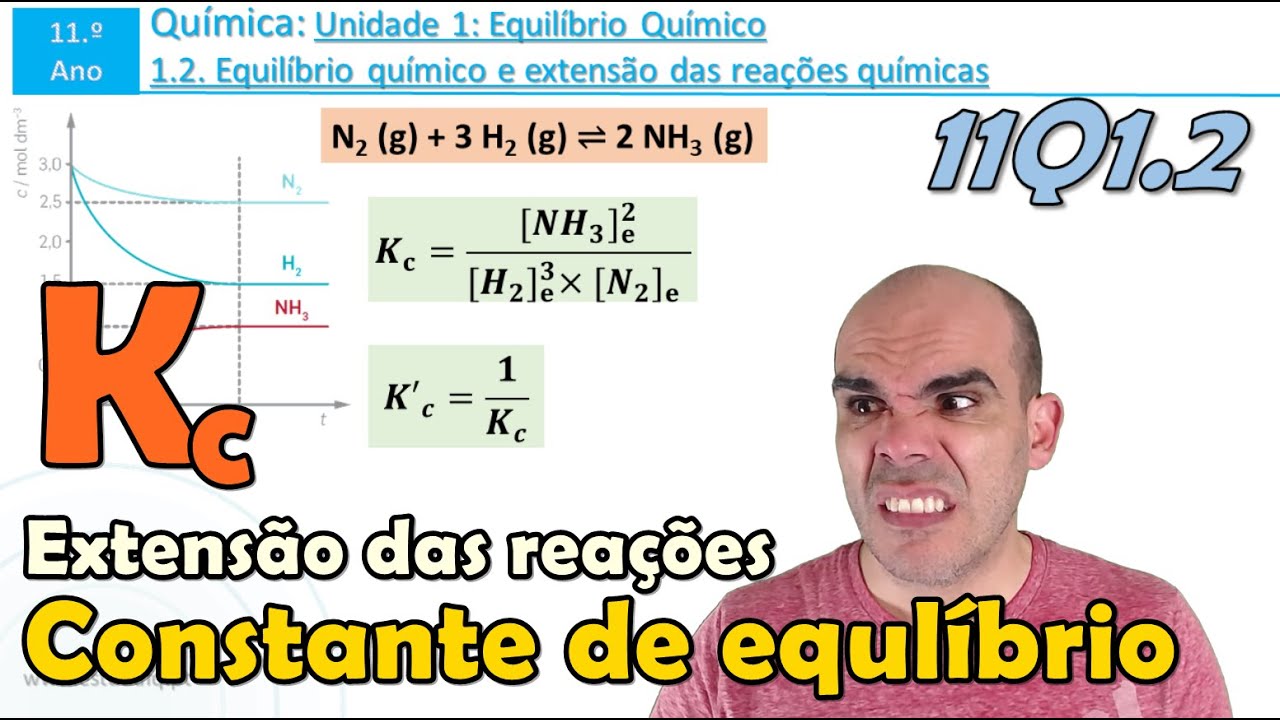 Constante de equilíbrio, Kc | Extensão de uma reação química | Exercícios | 11Q1.2.