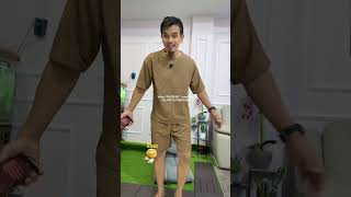 Setelan pria casual oversized, kaos dan celana pendek nyaman untuk harian. #SetelanPria #KaosOversiz