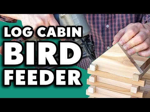 DIY Log Cabin Bird Feeder: Easy Project for Leftover Wood!