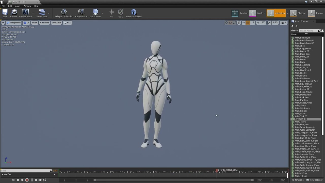 50 Female Animations 3D Model