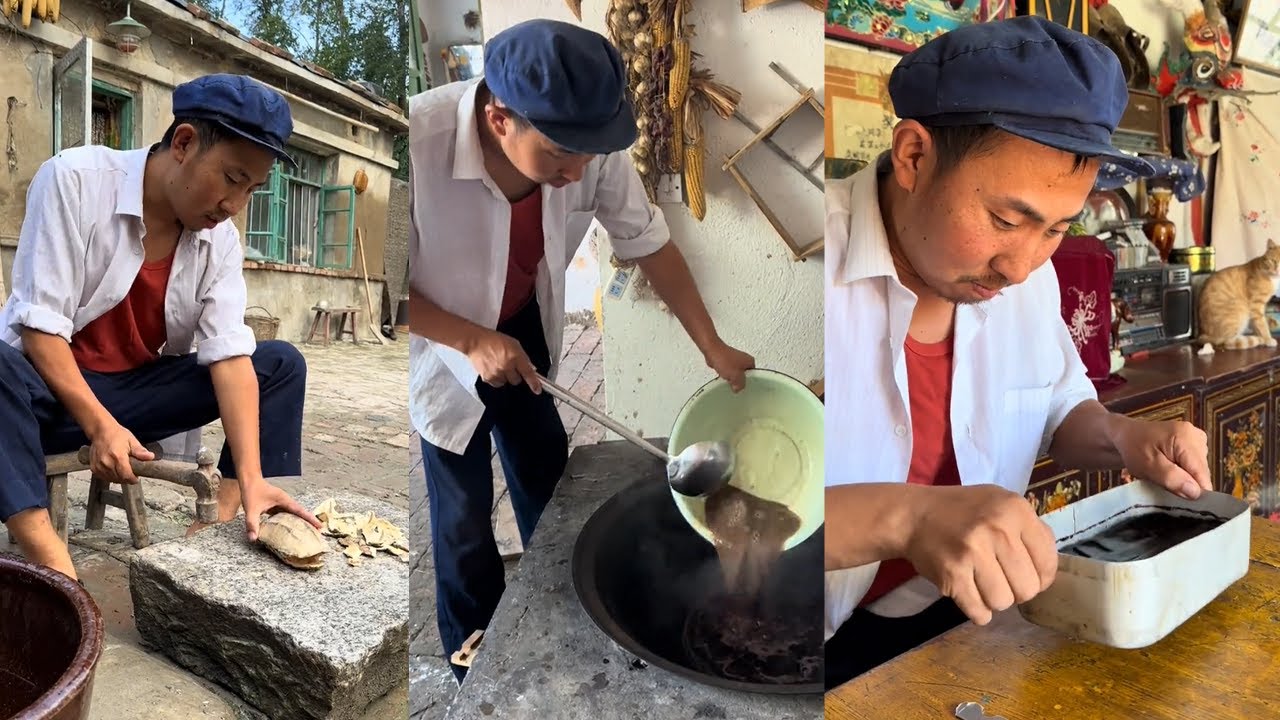 自制龟苓膏，低脂低热量小甜品#food #民间手艺人 #手工制作 #funny