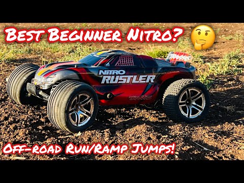 Traxxas | Nitro Rustler | off-road run and ramp jumps!