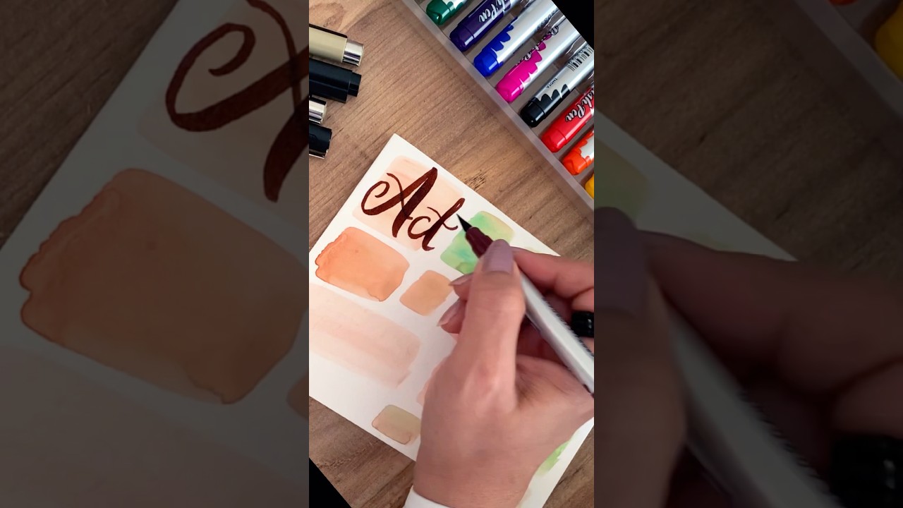 🩷How to do playful hand lettering quotes card?🩷 #youtubeshorts #art #handlettering #qoutes