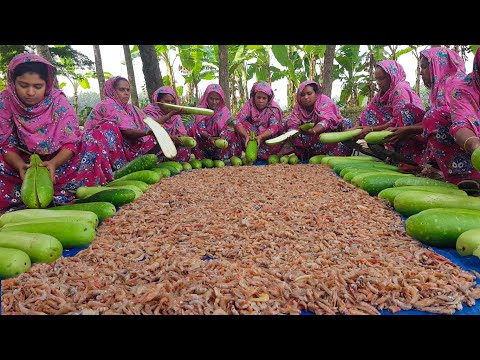 Bottle Gourd Shrimp Curry - Traditional Style Lao Chingri Gravy Mashed Recipe - 15  Ladies Cooking